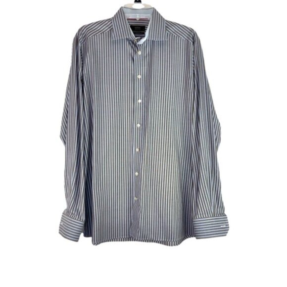 Eton Long Sleeve Button Down Shirt Vertical Stripe - Picture 1 of 5